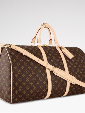 Louis Vuitton Brown Monogram Duffel with Natural Leather Trim
